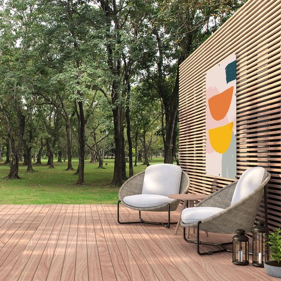 Gards Affiche de Jardin Art Abstrait Style Scandinave - 90x120 cm - Toile Jardin - Décoration de jardin - Décoration murale Extérieure - Tableau Jardin