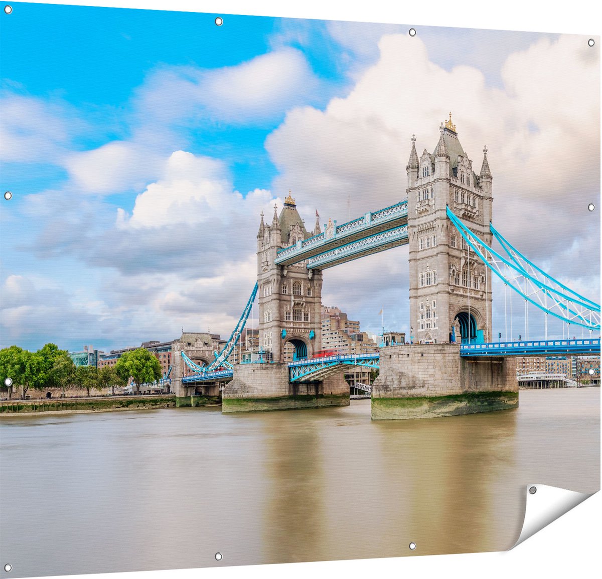 Gards Tuinposter Tower Bridge in Londen - 150x120 cm - Tuindoek - Tuindecoratie - Wanddecoratie buiten - Tuinschilderij Multikleur