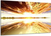Peinture sur verre Sunset | Jaune, blanc, gris | 120x70cm 1Hatch | Tirage photo sur verre |  F000347