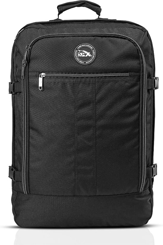 CabinMax Metz Reistas – Handbagage 20L – Rugzak – Schooltas - 40x25x20 cm – Compact Backpack – Lichtgewicht – Zwart