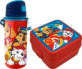 Paw Patrol lunchbox set voor kinderen - 2-delig - rood - kunststof/aluminium