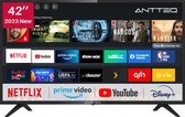 ANTTEQ AV42F3 - Smart TV 42 pouces (106 cm) - Netflix, Prime Video, Rakuten TV, Disney+, Youtube, triple tuner, Dolby Audio -2023