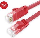 BukkitBow - Cat6 - U/UTP Kabel – Netwerkkabel – Extra Plat – 7 Meter - Rood