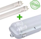 LED TL verlichting 60 cm prof-line | IP65 waterdicht armatuur incl. 2 LED TL buizen | Koppelbaar | 2 x 9 watt | 133 lm per watt | 4000K neutraal wit | 840