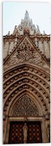 Acrylglas - Vooraanzicht van Kathedraal in Barcelona in Spanje - 30x90 cm Foto op Acrylglas (Wanddecoratie op Acrylaat)