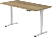 Office Hero® Cosmic Elektrisch - Zit sta bureau in hoogte verstelbaar wit frame - Game bureau - Computertafel - Werktafel - 180x80 - Natuur eik