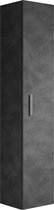 Badplaats Badkamerkast Pluto 30 x 30 x 150 cm - Donker Grijs - Hangende Badkamerkasten Hoog met 1 Deur