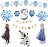 Loha- party ® Ballons de décoration d'anniversaire à Thema Frozen -Number Foil balloon 3 -Elsa-Anna-0laf-Party package in Frozen Thema-Foil balloons
