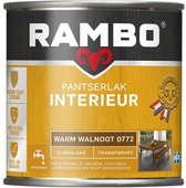 Rambo Pantserlak Interieur - Transparant Zijdeglans - Houtnerf Zichtbaar - Warm Walnoot - 0.75L
