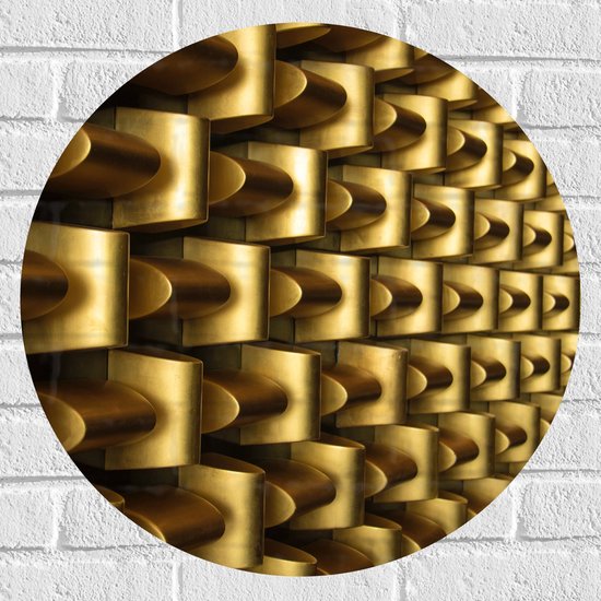 Muursticker Cirkel - Abstracte Gouden Vormen op Wand - 60x60 cm Foto op Muursticker