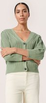 SOAKED IN LUXURY SLPolli Puff Cardigan 34 - Loden Frost Green