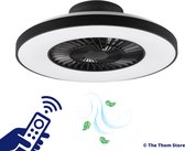 Bol.com Plafondventilator met LED verlichting - Zwart - Plafondlampen met Ventilator & Lamp - incl. Afstandsbediening aanbieding