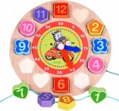 Horloge d'apprentissage - Zebra - 18 cm - Horloge de jeu en bois - Dire l'heure - Horloge d'entraînement - Jeu Éducatif - Motricité - Perles à Perles - Jouets Montessori - Jouets moteurs
