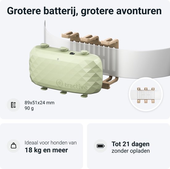 Tractive DOG XL - Hondentracker met grotere batterij - Groen