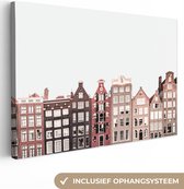 Tableau sur toile Amsterdam - Architecture - Maisons - Rue - 180x120 cm - Décoration murale XXL