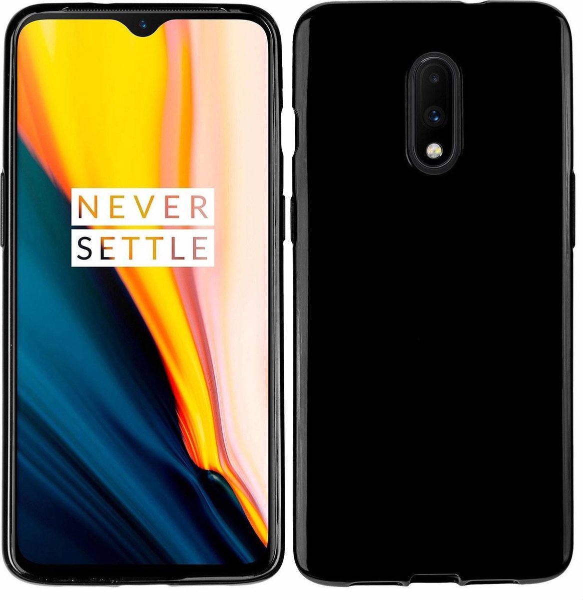 Pearlycase Zwart TPU Siliconen case hoesje Geschikt voor Oneplus 7