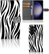 Beschermhoesje Geschikt voor Samsung Galaxy S23 Ultra Smartphone Hoesje Zebra