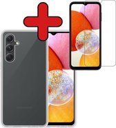 Samsung A14 Hoesje Siliconen Case Cover Met Screenprotector - Samsung Galaxy A14 Hoesje Cover Hoes Siliconen - Transparant