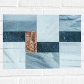 Muursticker - Blokken Patroon van Verschillende Kleuren Marmer - 40x30 cm Foto op Muursticker