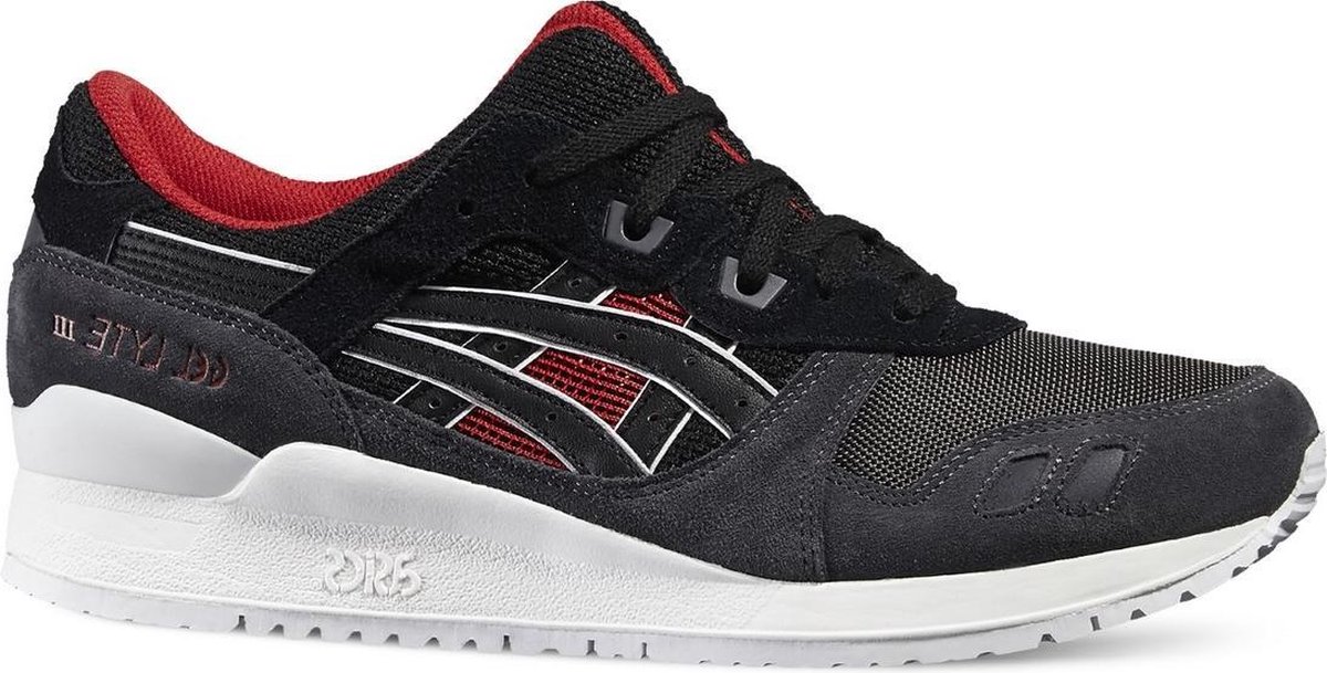 Asics Gel-Lyte III Sportschoenen - Maat 43.5 - Mannen -  zwart/grijs/rood/wit | bol.com