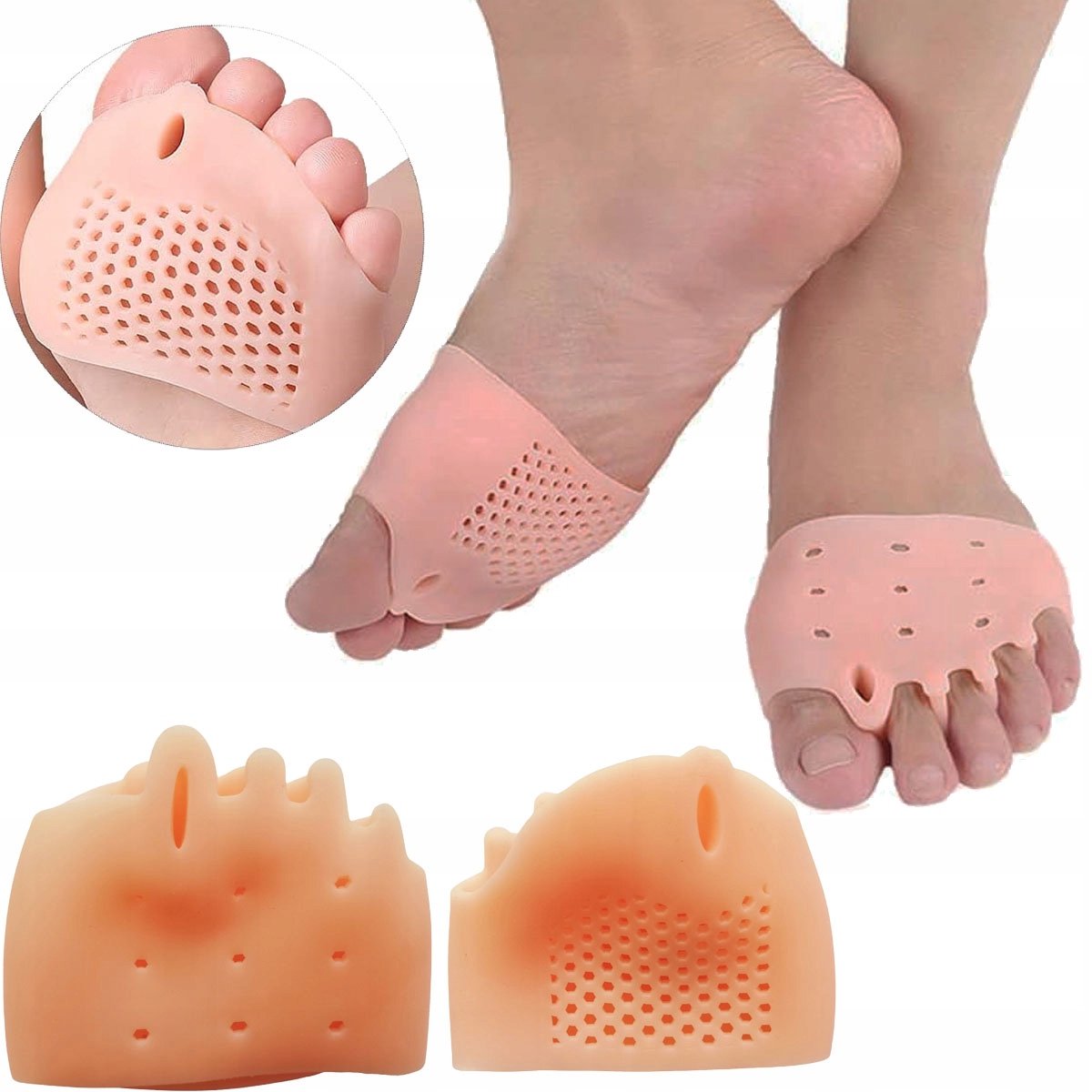 2x Gel Hallux Separator met Bescherming voor 5 Tenen
