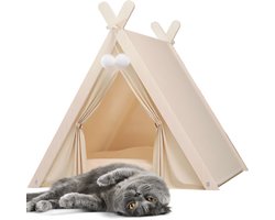 Maomi™ Katten Tipitent - 60x55x62cm - Met Kussen - Kattenmand - Hondenmand - Kattentent - Kattenkussen - Poezenmand - Kattenhuis - Hondenhuis