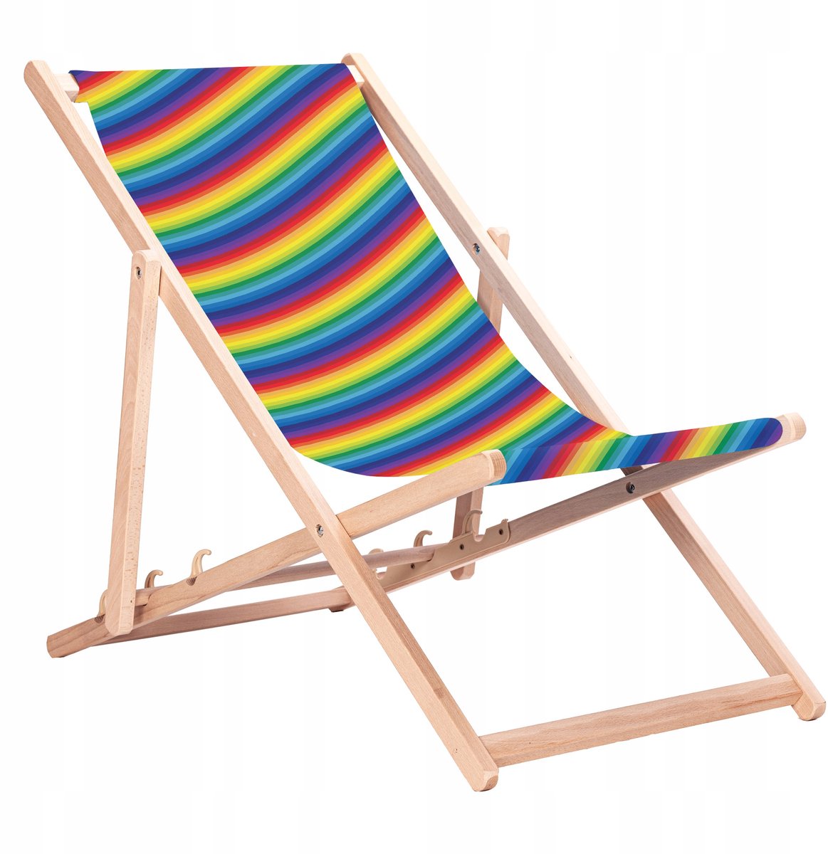 Houten ligstoel met regenboogprint - San-Drew