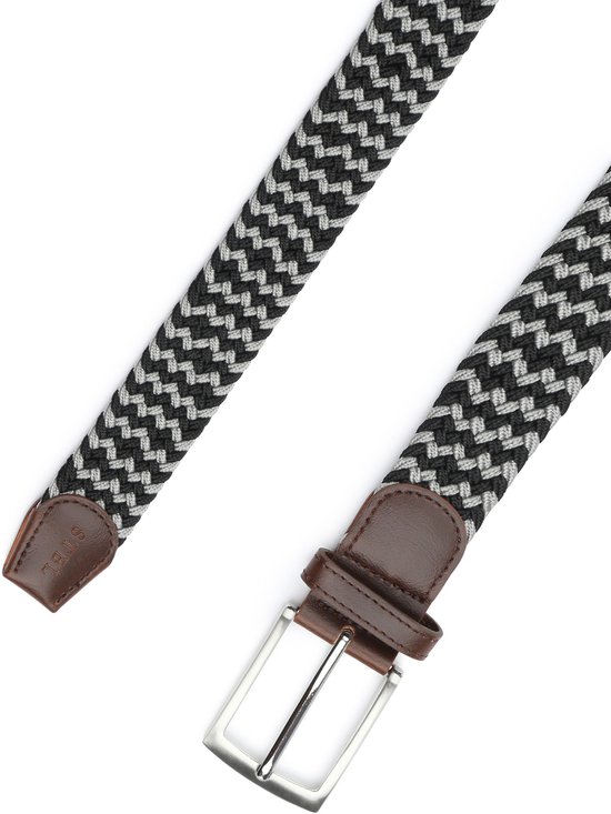 DUOXIN 2 Stuks Stro Geweven Elastische Stretch Taille Riemen Mode Boho Dames Gevlochten Riem Etnische Stijl Geweven Riem Brede Jurk Riem Voor Vrouwen Meisjes Zwartbruin