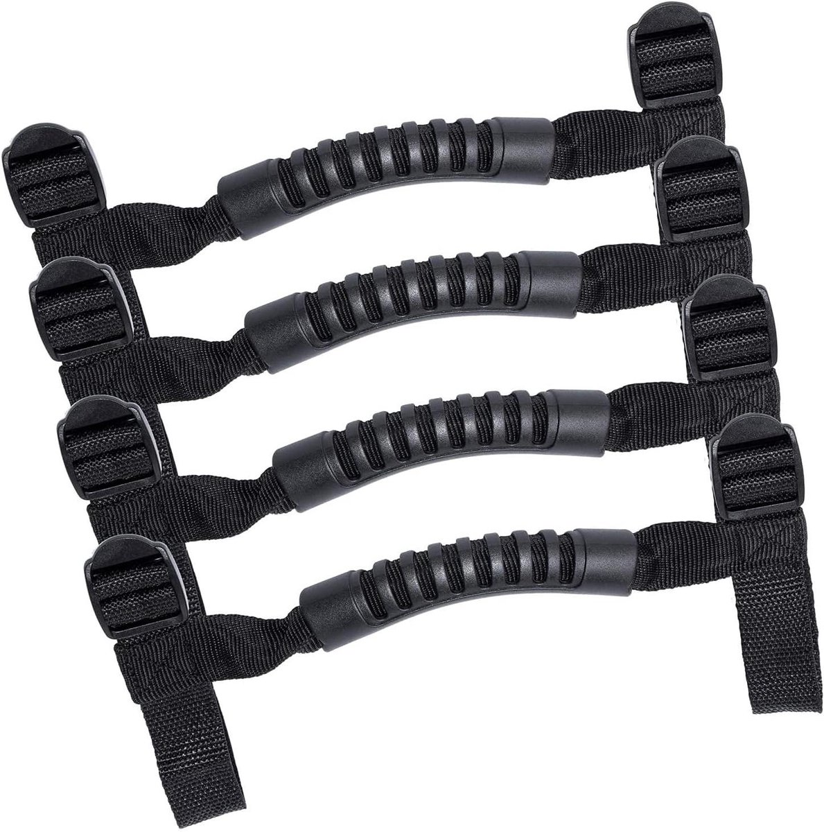 Provento - Handgrepen voor Jeep Wrangler YJ TJ JK JKU JL JLU - Set van 4 - Zwart - Stevige handvatten met grip - Eenvoudige installatie.