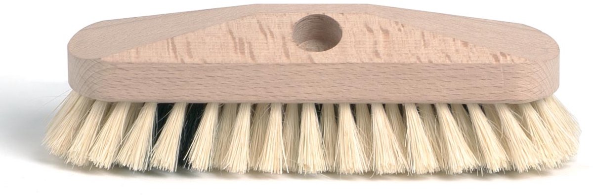 Schuurborstel met tampico haren uit ongelakt hout 23 cm