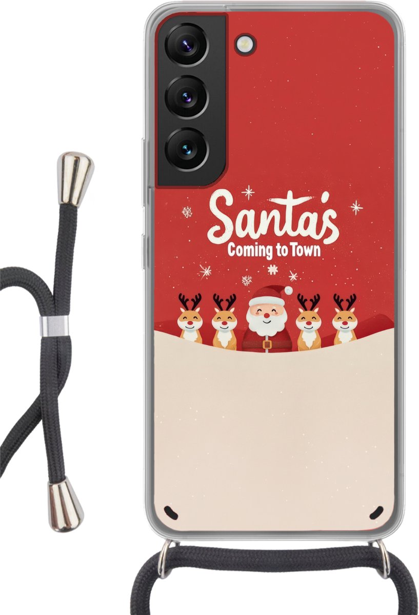 Illustratie - Kerstman - Rendieren - Rood