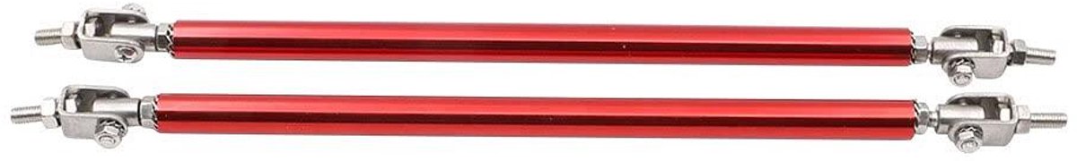 CSGoods - Verstelbare Voorbumper Lip Splitter Diffuser Strut Rod Tie Bars - Rood - Auto Accessoires - Universele Pasvorm