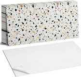 Wit Patroon met stenen op de achtergrond - 40 cm x 20 cm - 10 stuks