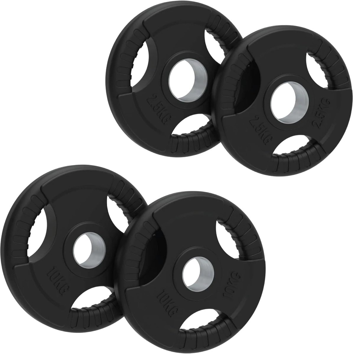 25kg Tri-Grip Rubberen Halterschijven – Zwart