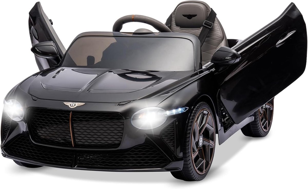 Bentley - Officiële Licentie - Elektrische Kinderauto 12V -Met Afstandsbediening - 3 tot 8 jaar - Zwart