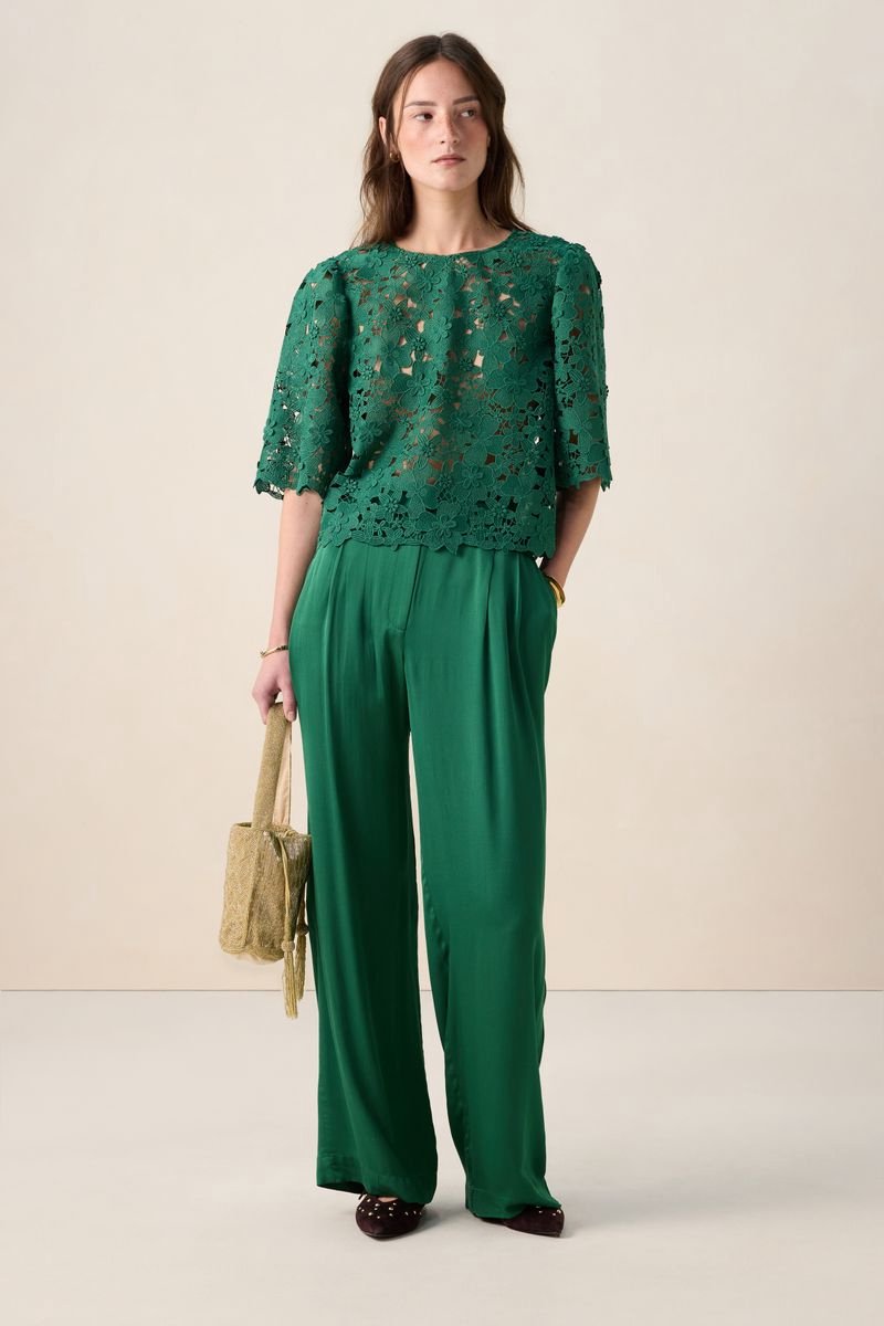 Sissy-Boy - Groene high waist wide leg broek