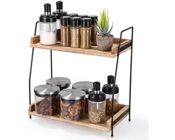 PromoHome Keukenorganizer met 2 Planken - Ruimtebesparend Opbergstation