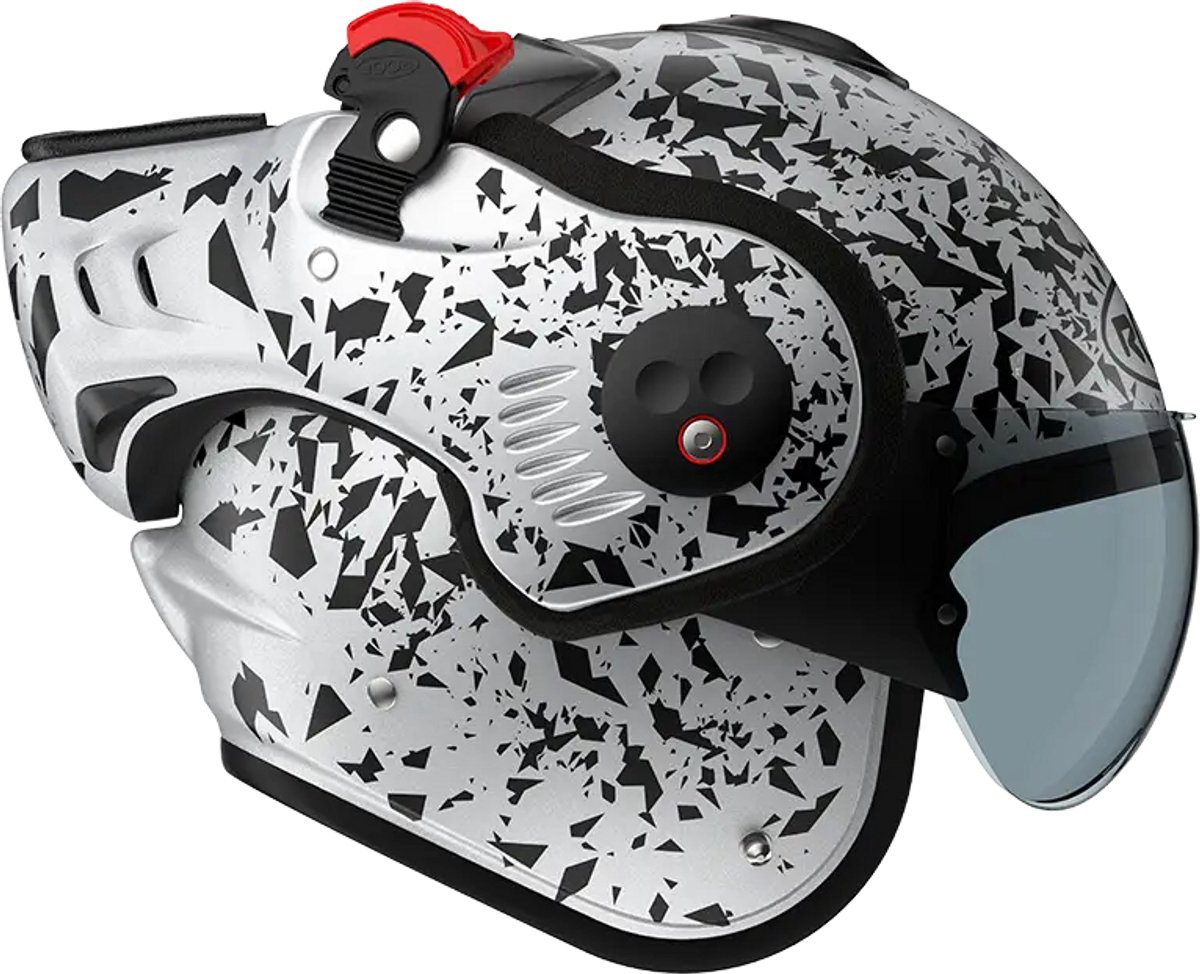 Roof Boxer V8 Alpha Blackstar White - Systeemhelm - Maat XS - Boxer helm - Motorhelm - ECE 22-06 gekeurd
