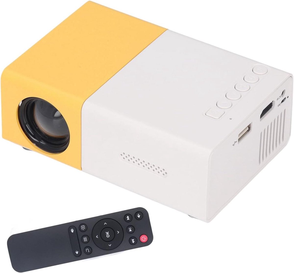 CSGoods - Draagbare Miniprojector voor Buiten Kamperen en Thuisgebruik - 1920x1080 Resolutie - Groot Scherm - Afstandsbediening - Video Thuis Slaapkamer Theater - EU-stekker