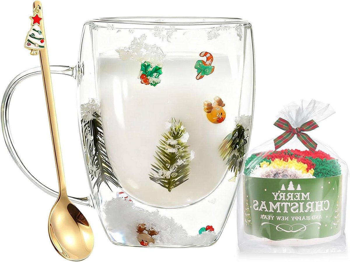 CSGoods - Kerstcadeaus schattige sneeuwvlokken espressokopjes koffiemokken kerstdecoraties
