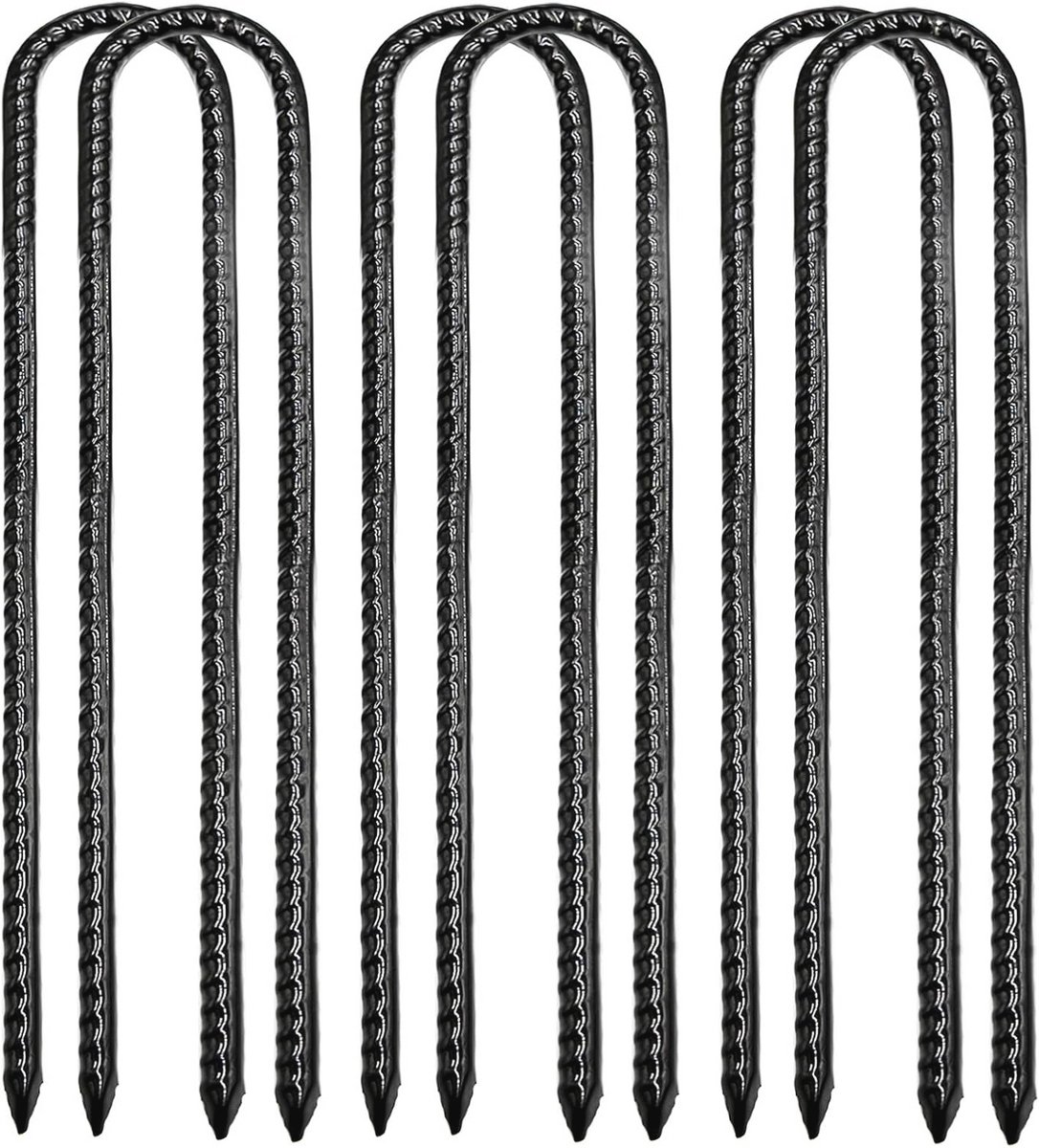 Grondstaken voor Tenten - Zware Duurzame Gegalvaniseerde U Pinnen (12 inch, 6-pack)