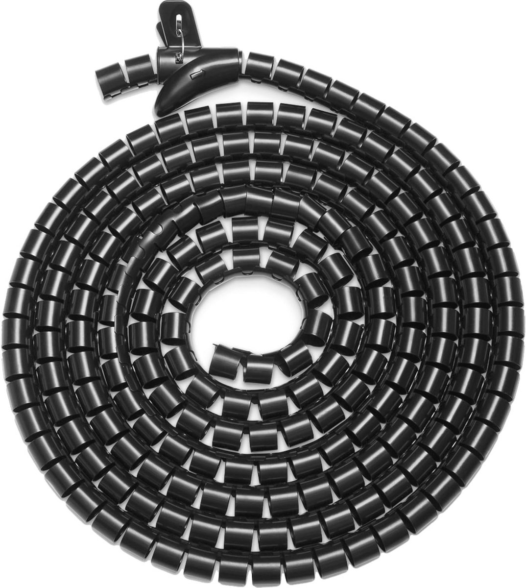 Flexibele kabelspiraalslang - 5 meter - Kabelmanagement met intrekhulp - Zwart