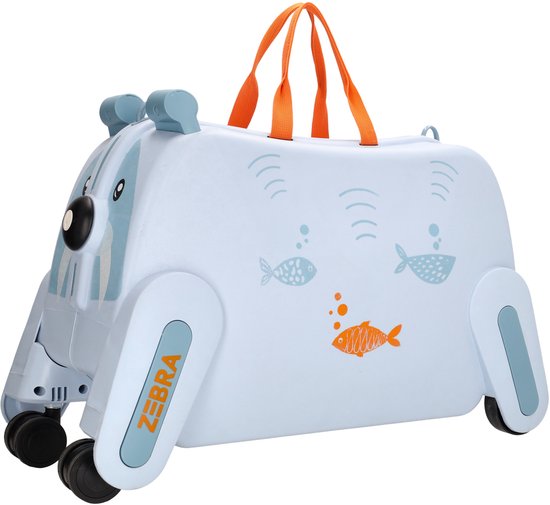 Zebra Trends Ranger Kinder Koffer - Handbagage - Kids - Zitkoffer - Kinderen - Lichtblauw