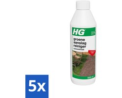 5 x HG Groene Aanslagreiniger Concentraat 500 ml - Groene Aanslag Verwijderen - Aanslagreiniger - Algengroei - Buitenoppervlakken Reinigen - Terras Reinigen