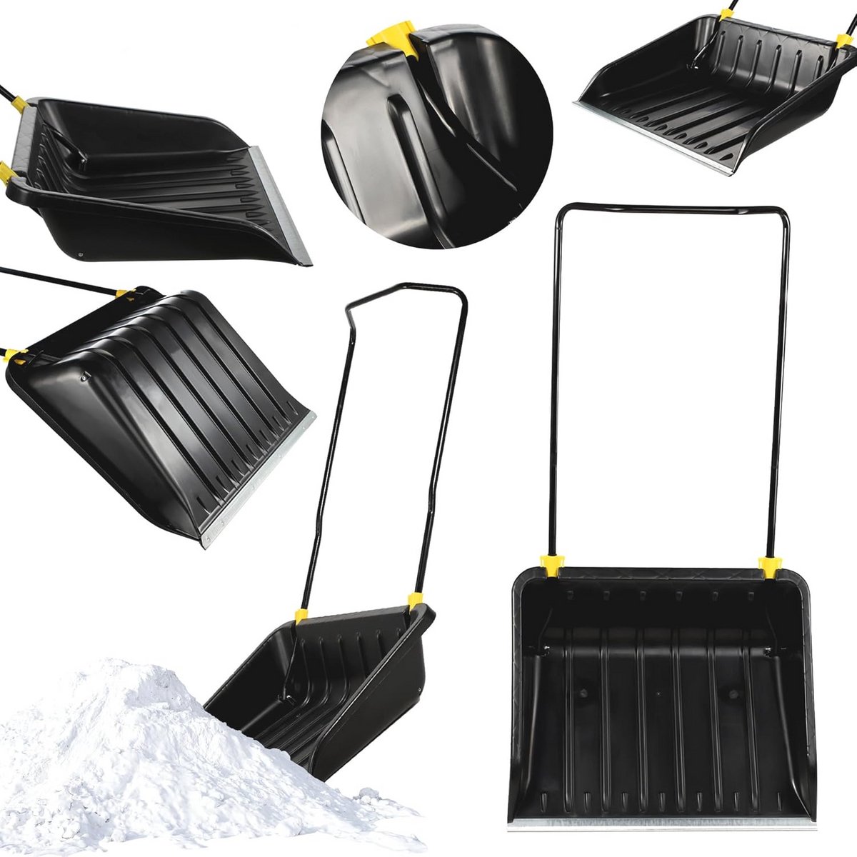 Ergonomische sneeuwruimer met kunststof blad en metalen handgreep - 74 cm breed