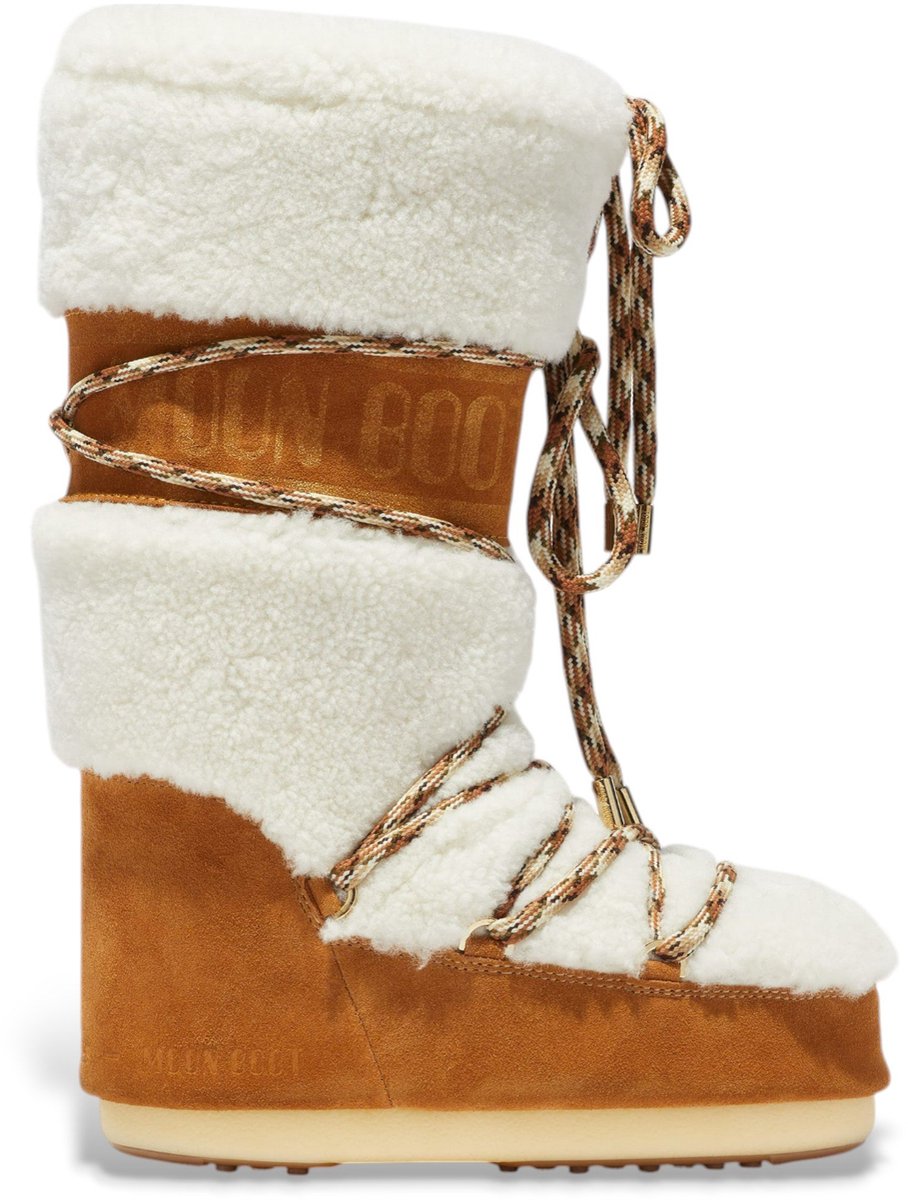 MOON BOOT Icon High Shearling Boots Dames Camel