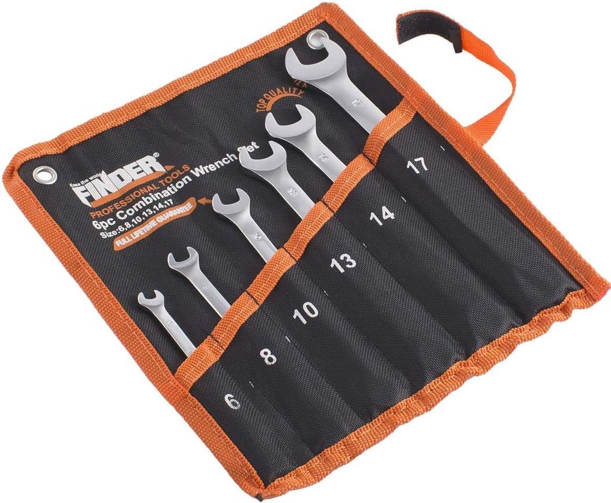 Metrische Combinatiesleutel Set - Open en Box End - 6 Stuks van 6mm tot 17mm