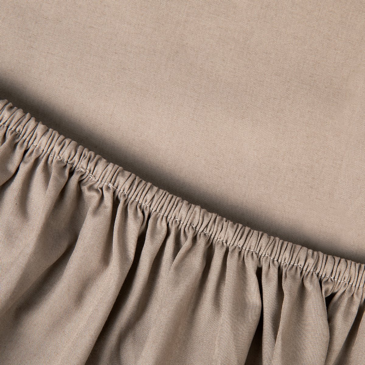 Kayori Shizu Splittopper Hoeslaken Perkal - 200x200cm - 200TC Hotelkwaliteit - Matrasdikte 12 cm - Taupe