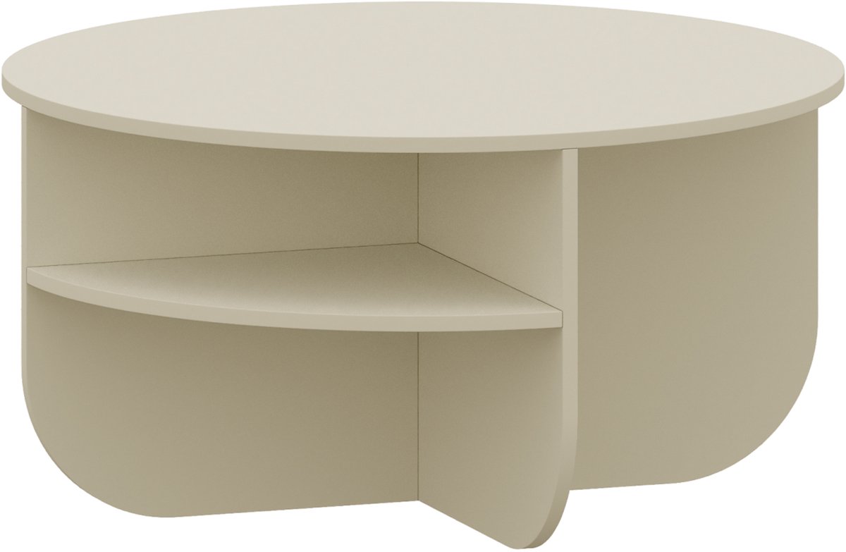 Salontafel Reykhon rond Ø80x41 cm havermout [en.casa]