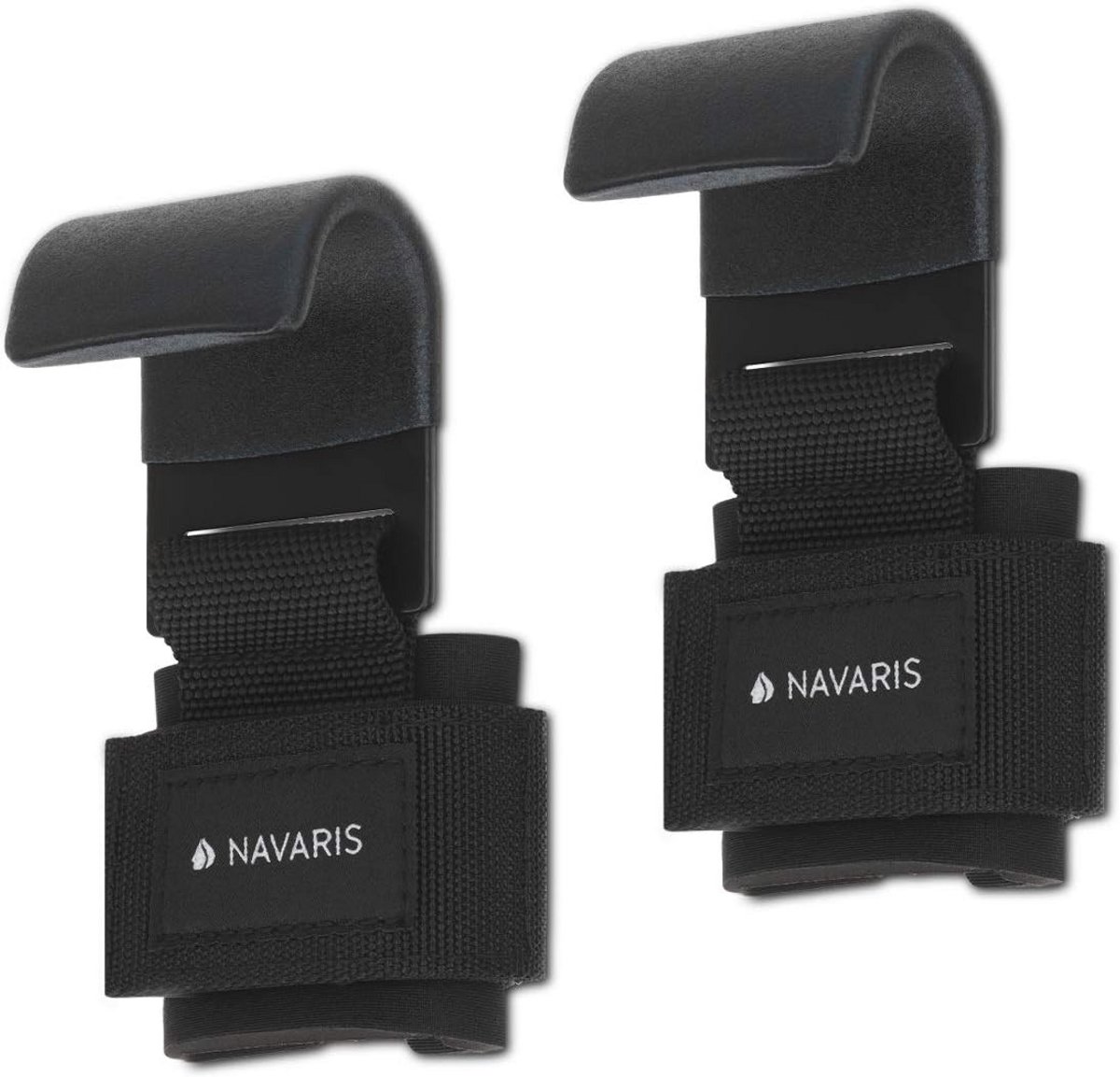Polssteunliftbanden voor krachttraining - 2x polshaak voor fitness en gewrichtsbescherming - Professionele zwarte polsbanden met haken fitness straps